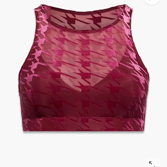 Savage X Fenty Poinsettia Red Plum Houndstooth High-Waist Legging Set - Picture 9 of 14